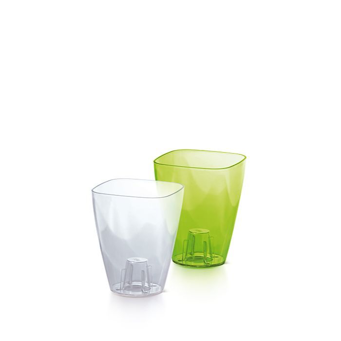 Vaso Porta Orchidea Coubi Trasparente 2,4L - Coprivaso In Plastica Resistente UV 16x18,5 Cm